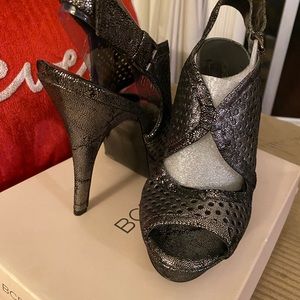 Silver BCBG platform heels